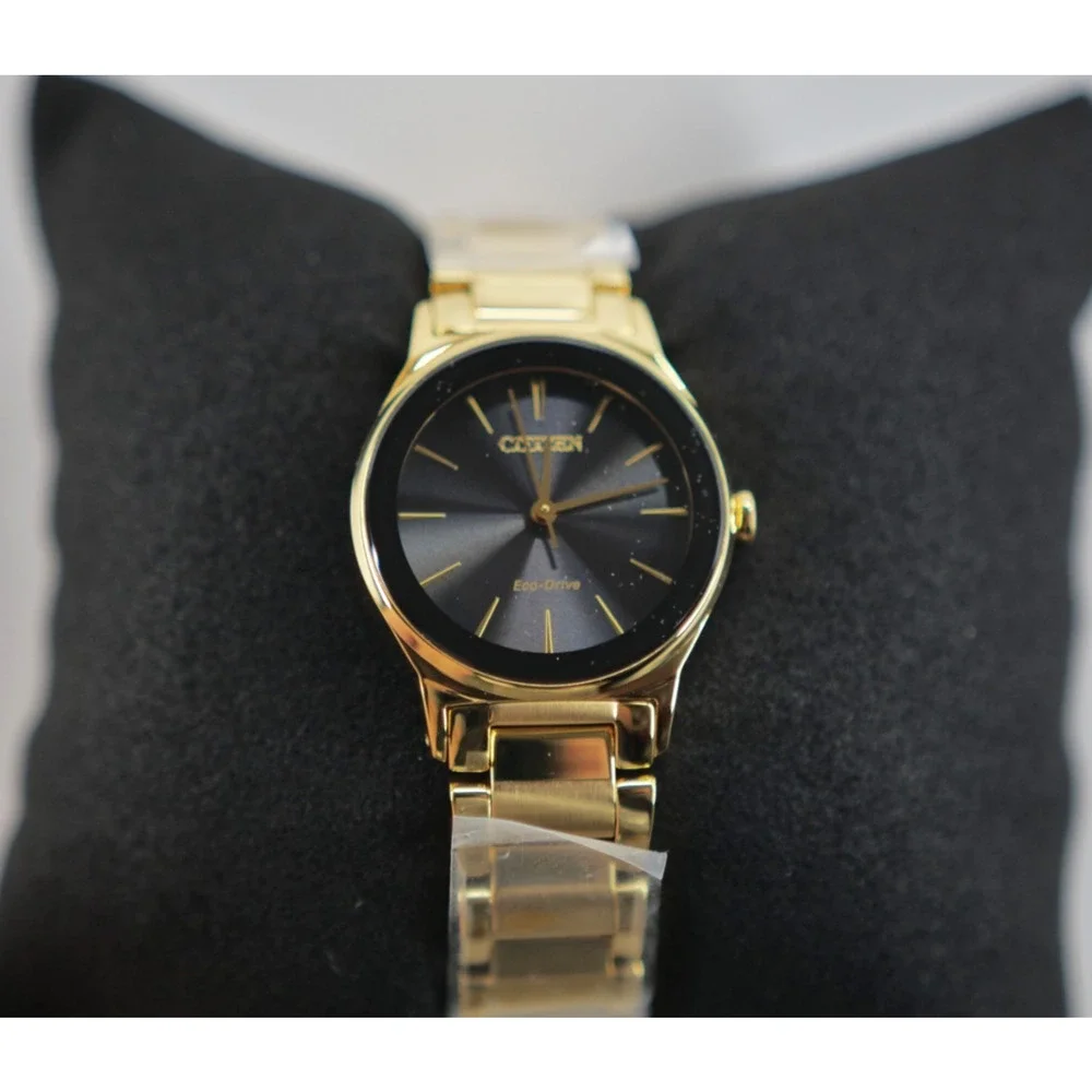 Citizen Women's Modern Eco-Drive Gold Stainless Steel Watch 28 MM EM0737-58E